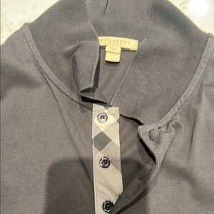 Burberry black Polo with Check Detail